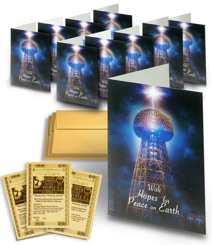 TESLA TOWER Holiday Card 10-PACK w/Movie Vouchers (Version 2)